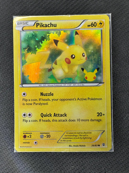 2016 Pokemon Generations 20th Anniversary Promo 26/83 Pikachu Holo Sealed