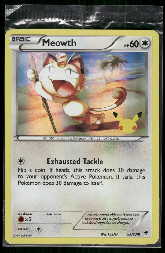 2016 Pokemon Generations Promo 53/83 Meowth Stamped