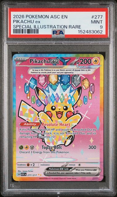 PSA 9 2026 POKEMON ASC EN-ASCENDED HEROES #277 PIKACHU ex SPECIAL ILLUSTRATION RARE