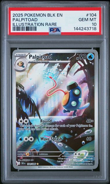 PSA 10 2025 POKEMON BLK EN-BLACK BOLT #104 PALPITOAD ILLUSTRATION RARE