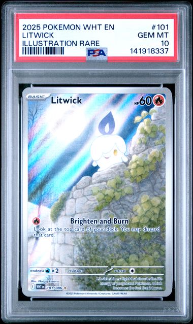 PSA 10 2025 POKEMON WHT EN-WHITE FLARE #101 LITWICK ILLUSTRATION RARE