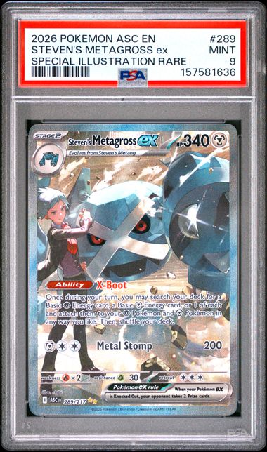 PSA 9 2026 POKEMON ASC EN-ASCENDED HEROES #289 STEVEN'S METAGROSS ex SPECIAL ILLUSTRATION RARE