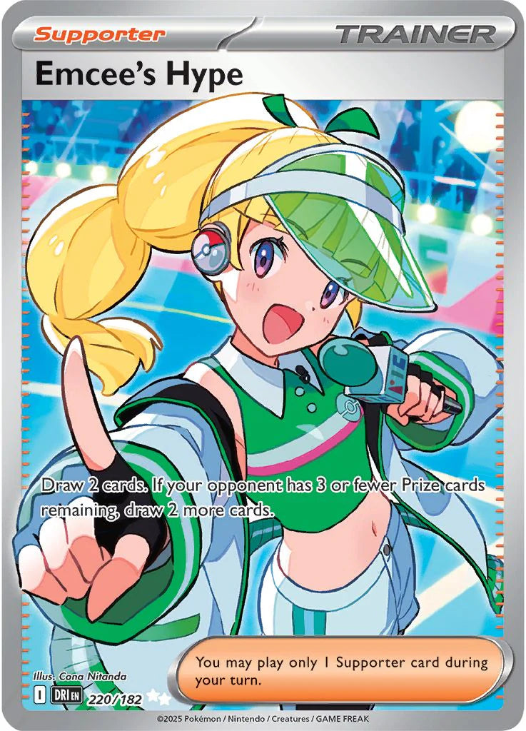 [ FULL ART ] Emcee&#39;s Hype - 220/182 - Ultra Rare Pokemon Destined Rivals