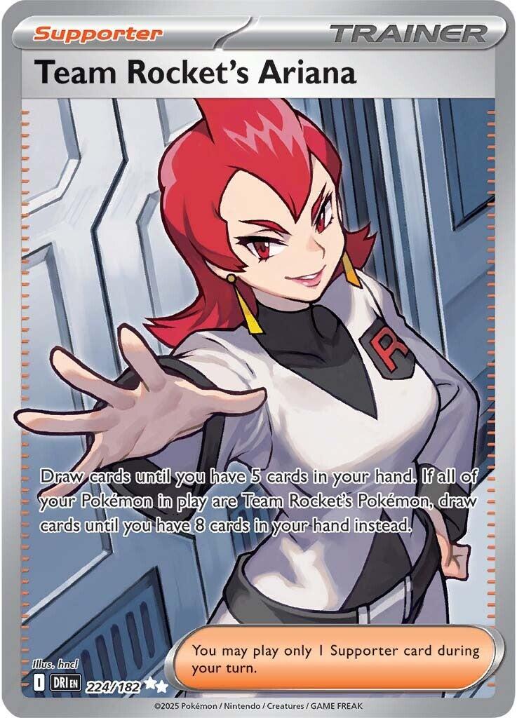 Team Rocket&#39;s Ariana 224/182 Destined Rivals Pokemon TCG Full Art