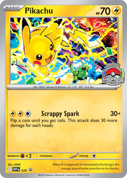 Pokemon Pikachu (World Championship 2025) 225 Scarlet & Violet Promo NM