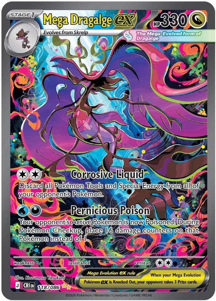 Mega Dragalge ex (118/086) (ME04: Chaos Rising)