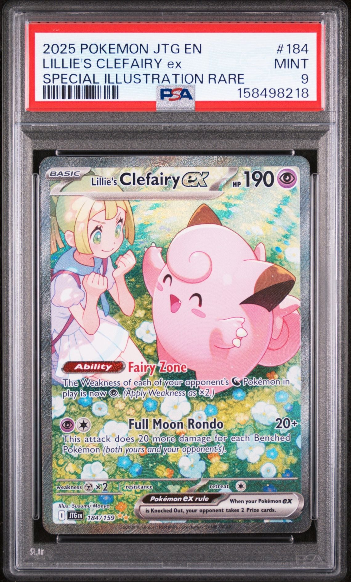 PSA 9 2025 POKEMON JTG EN-JOURNEY TOGETHER 184 LILLIE'S CLEFAIRY EX SPECIAL ILLUSTRATION RARE