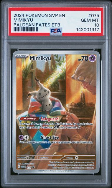 PSA 10 2024 POKEMON SVP EN-SV BLACK STAR PROMO #075 MIMIKYU PALDEAN FATES ETB