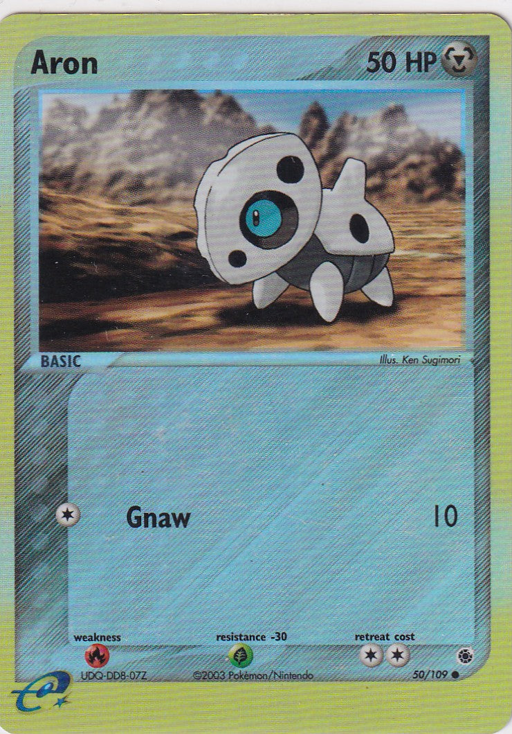 Pokemon Aron Reverse Holo EX Ruby and Saphire #50 LP--NM