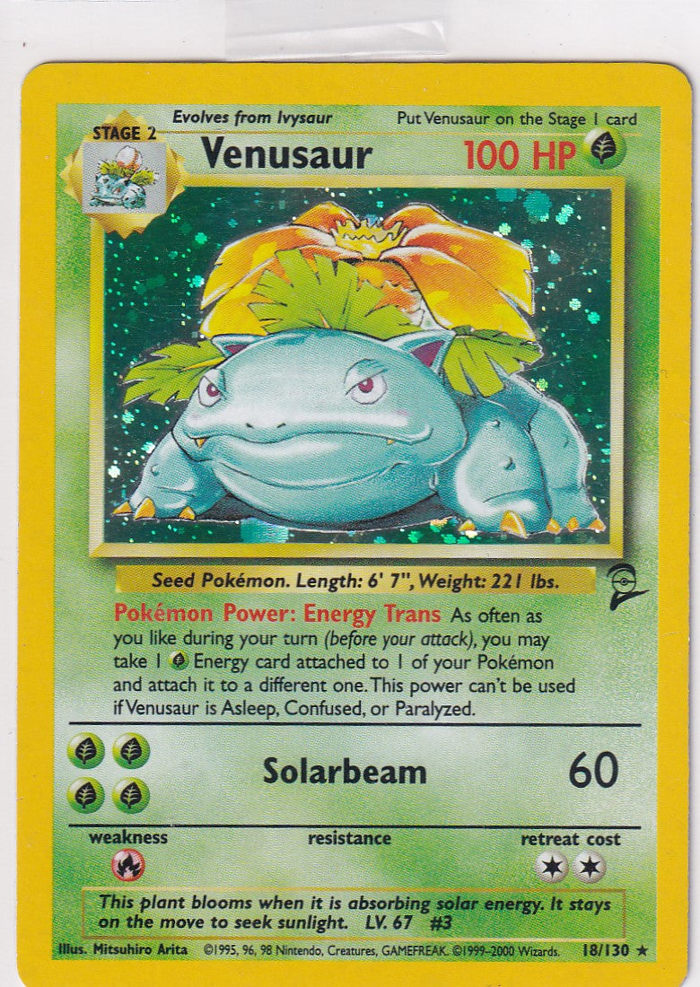 Venusaur - 18/130 - Holo - Base Set 2 Pokemon Card WoTC EXC-NM
