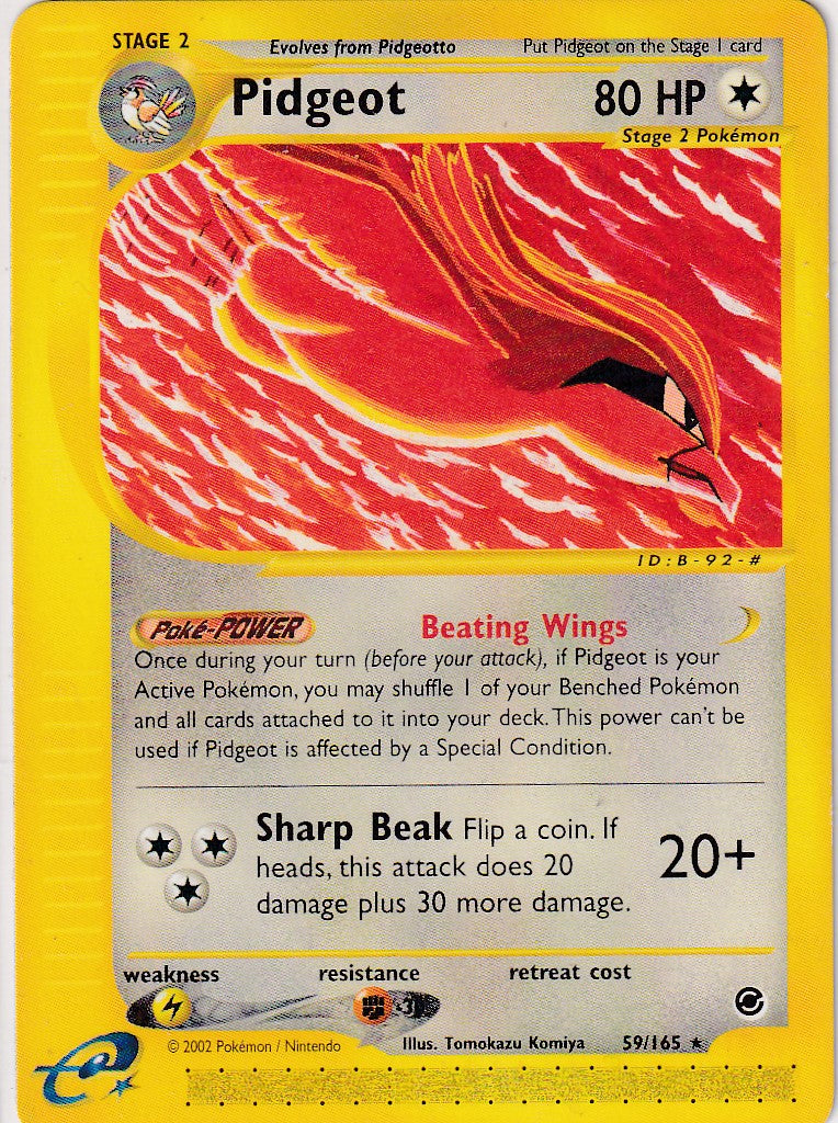 2002 Pokemon TCG Pidgeot 59/165 Expedition NM
