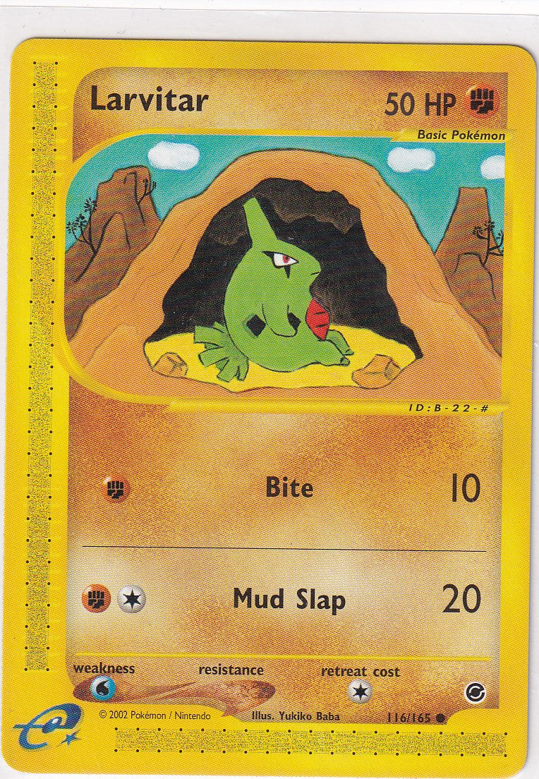 Pokémon Larvitar #116/165 Common - 2002 Expedition Base Set  LP/NM Condition