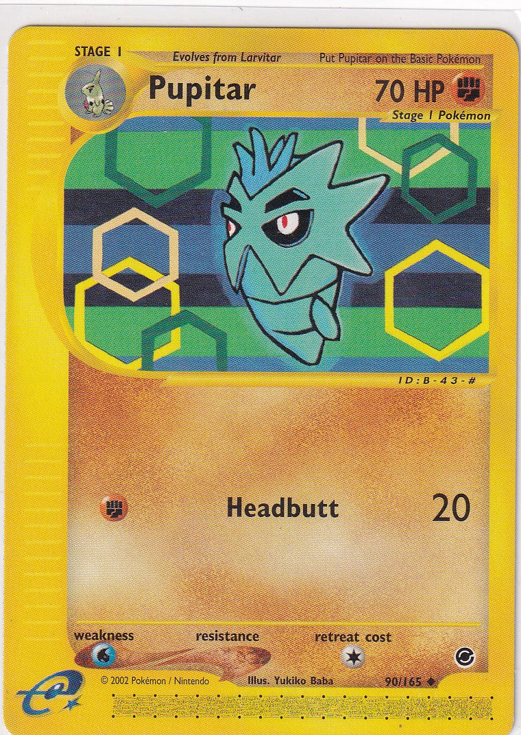 Pupitar 90/165 Uncommon Non-Holo Expedition Base Set Pokemon Vintage