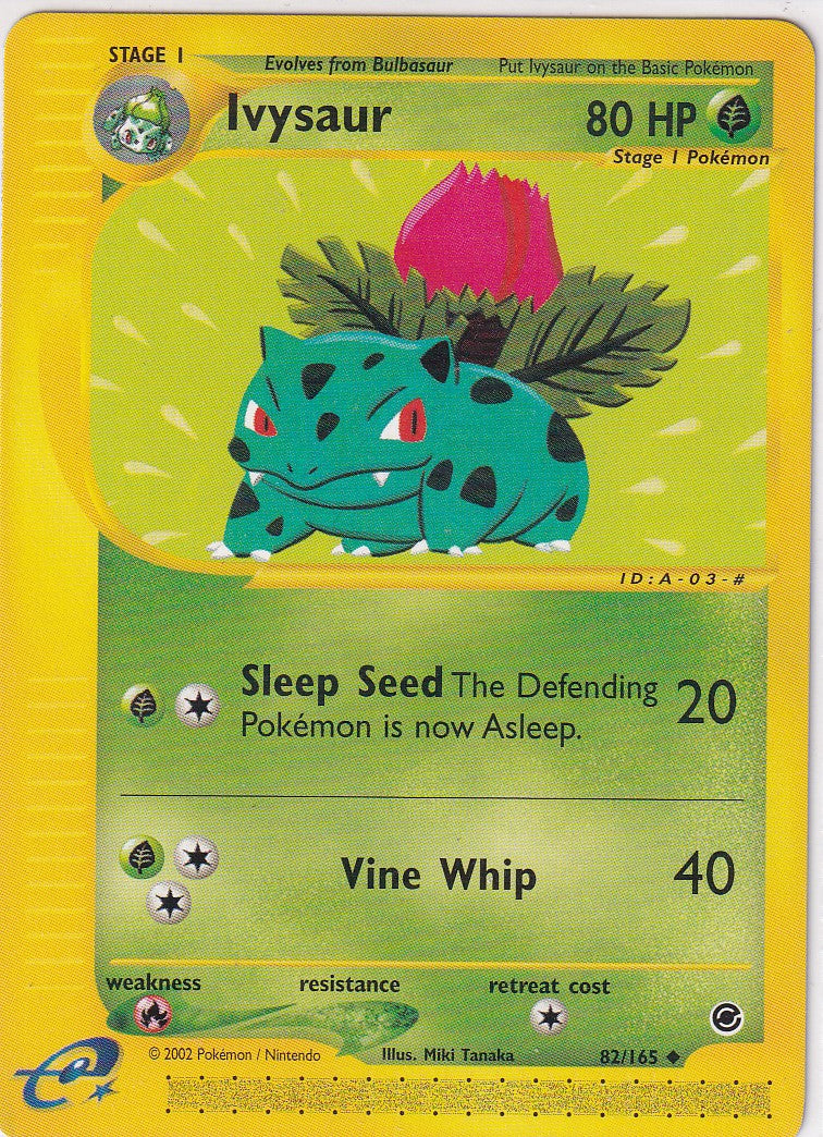 Ivysaur 82/165 Uncommon Expedition Base Set Pokemon Non Holo