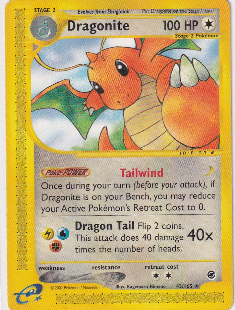 Dragonite 43/165 Expedition Base Set Regular Rare Non Holo Pokemon TCG