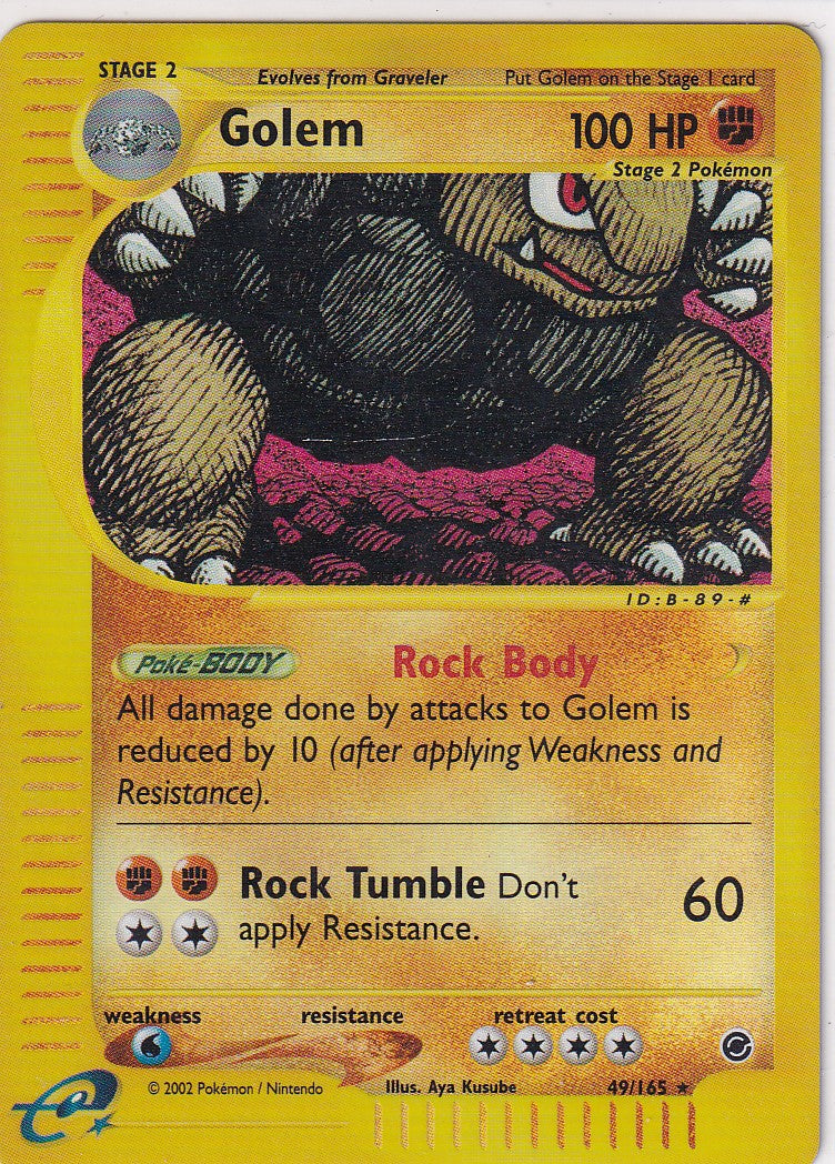 Pokemon Card - Golem Expedition Base Set 14/165 Holo Reverse Holo Rare