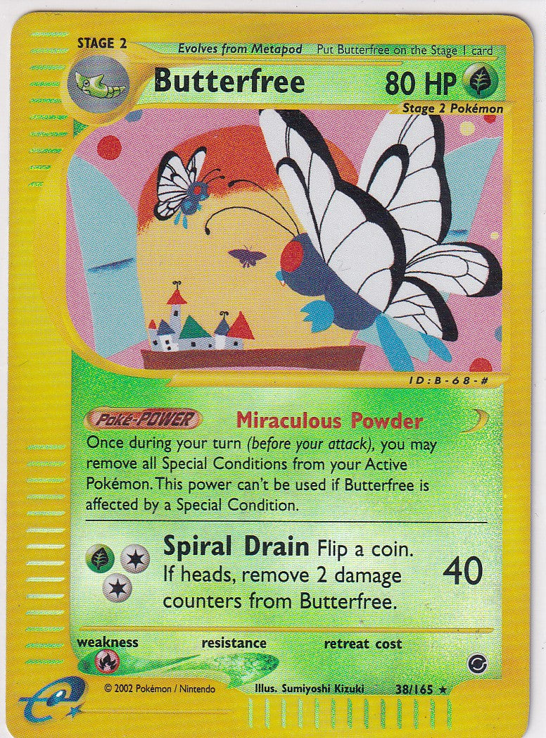 Butterfree 38/165 Reverse Holo Pokemon Expedition 2002 Wotc Vintage