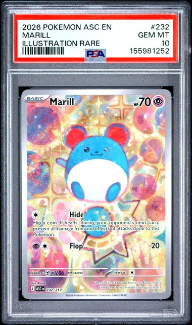 PSA 10 2026 POKEMON ASC EN-ASCENDED HEROES #232 MARILL ILLUSTRATION RARE