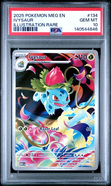 PSA 10 2025 POKEMON MEG EN-MEGA EVOLUTION #134 IVYSAUR ILLUSTRATION RARE