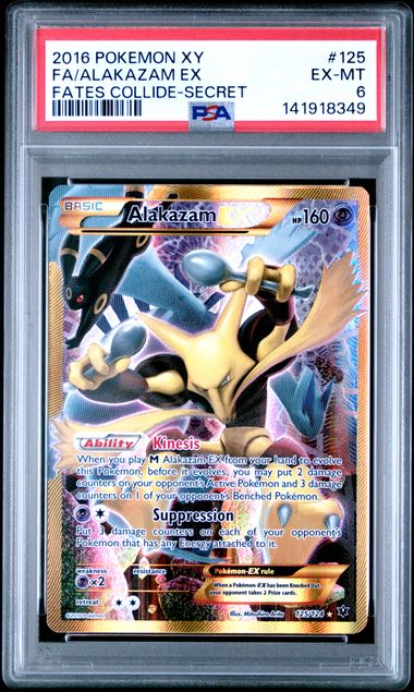 PSA 6 2016 POKEMON XY FATES COLLIDE #125 FA/ALAKAZAM EX FATES COLLIDE-SECRET