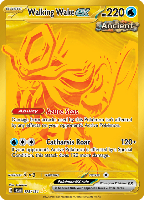 Walking Wake ex 178/131 Gold Hyper Rare Prismatic Evolutions Pokemon TCGWalking