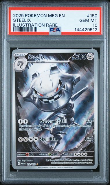 PSA 10 2025 POKEMON MEG EN-MEGA EVOLUTION #150 STEELIX ILLUSTRATION RARE