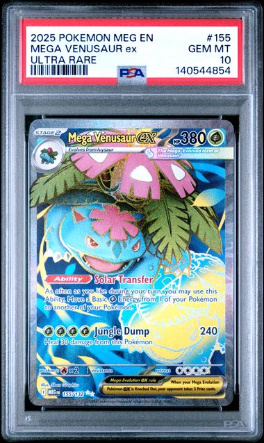 PSA 10 2025 POKEMON MEG EN-MEGA EVOLUTION #155 MEGA VENUSAUR ex ULTRA RARE