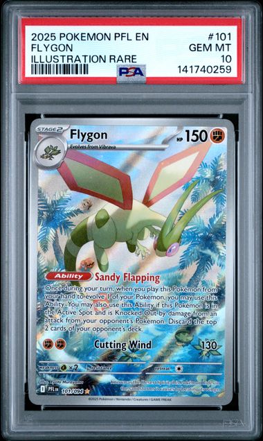 PSA 10 2025 POKEMON PFL EN-PHANTASMAL FLAMES #101 FLYGON ILLUSTRATION RARE