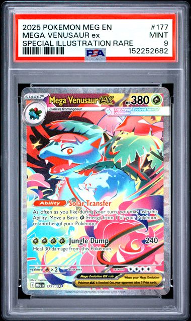 PSA 9 2025 POKEMON MEG EN-MEGA EVOLUTION #177 MEGA VENUSAUR ex SPECIAL ILLUSTRATION RARE