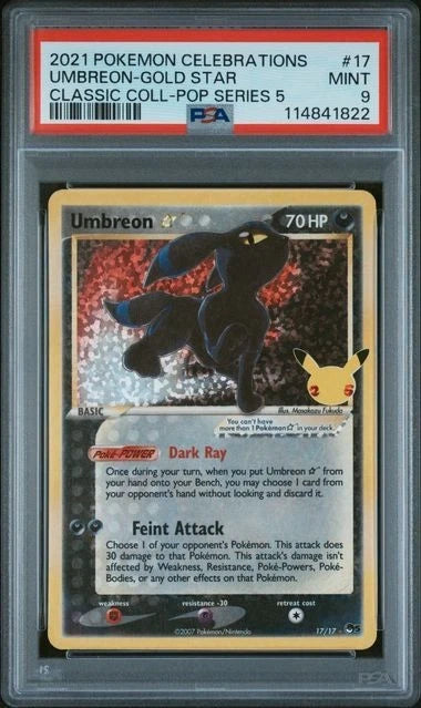 Umbreon Gold Star 2021 Pokemon Celebrations Classic Collection PSA 9 #17