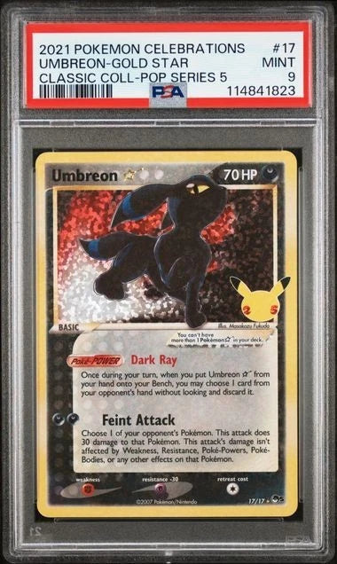 Umbreon Gold Star 2021 Pokemon Celebrations Classic Collection PSA 9 #17