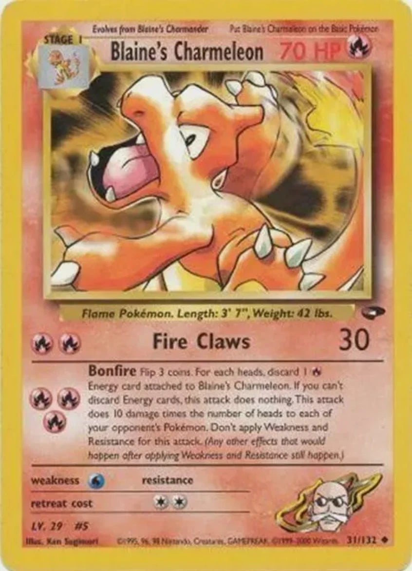 BLAINES CHARMELEON 31/132, 2000 POKEMON GYM CHALLENGE SET - EXC