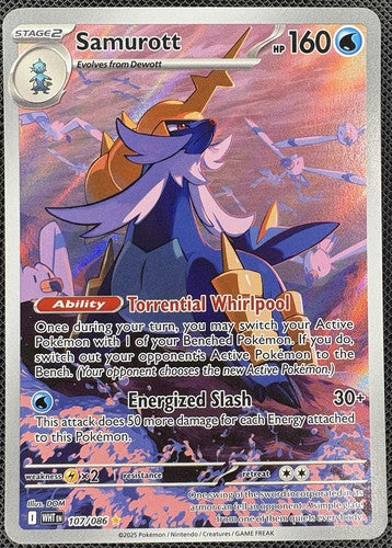 Samurott 107/086 IR White Flare NM Pokemon Card