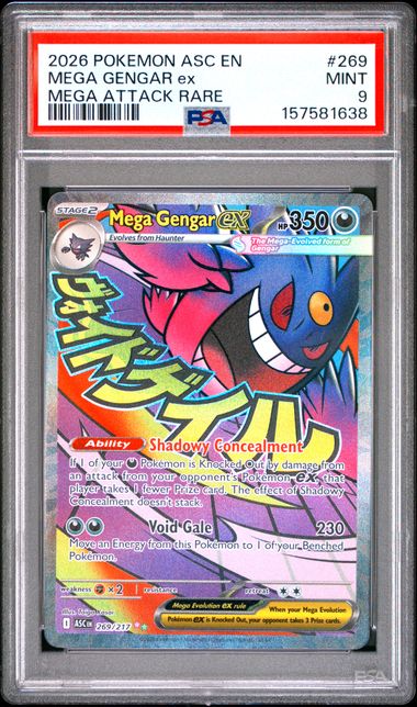 PSA 9 2026 POKEMON ASC EN-ASCENDED HEROES #269 MEGA GENGAR ex MEGA ATTACK RARE