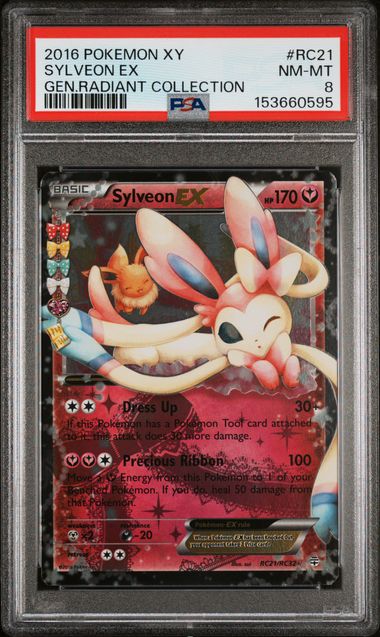 PSA 8 2016 POKEMON XY GENERATIONS RADIANT COLLECTION #RC21 SYLVEON EX GEN.RADIANT COLLECTION